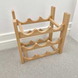 White Oak Angled Wave Wine Rack Insert For Ikea Kallax Modern Wooden Storage - thumbnail 2