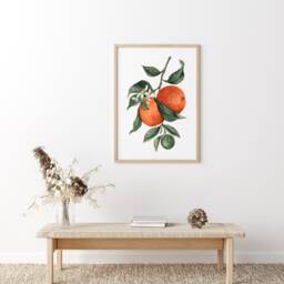 Orange Wall Art, Fruit Art Print, Watercolor Print - thumbnail 3