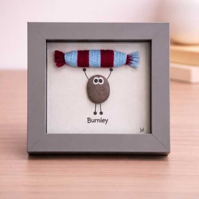 Burnley Gift For Football Fan - Handmade Pebble Art Frame Supporter Decor Unique Keepsake - image 1