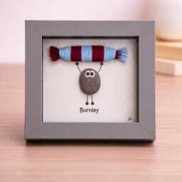 Burnley Gift For Football Fan - Handmade Pebble Art Frame Supporter Decor Unique Keepsake - thumbnail 1