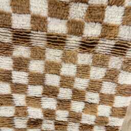 Brown Moroccan Checkered Rug 3x4.2 Ft , Rugs For Living Room Handmade Area Rugs Wool Berber - Beni Ourain - thumbnail 2
