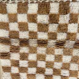 Brown Moroccan Checkered Rug 3x4.2 Ft , Rugs For Living Room Handmade Area Rugs Wool Berber - Beni Ourain - thumbnail 3