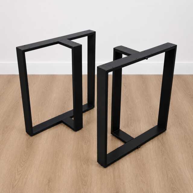 steel Table Legs, Desk Mid Century Modern T-Shaped Bench Legs Set Of 2 - image 1