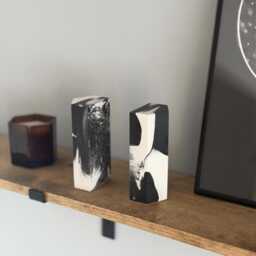 Unique Bookends Handcrafted From Jesmonite/Marble Home Decor Shelf Interior Styling - thumbnail 3
