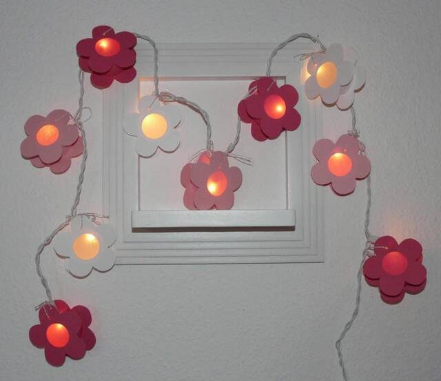 Floral Fairy Lights For Children's Rooms - Individual Color Selection Various Designs - image 1