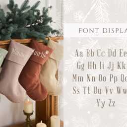 Christmas Stocking With Name, Personalized Linen Christmas Stocking Embroidered Name, Name Dog - thumbnail 4