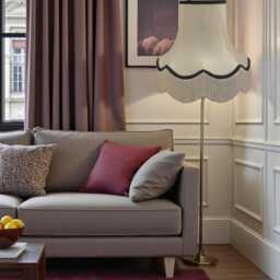 Traditional Cream Fabric Lampshade Handmade For Table & Floor Standard Lamp Bases, Wall Light Fixtures, Ceiling Fittings - thumbnail 3