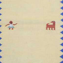 Handmade Kilim Wool Runner Boho Beige & Blue Hallway Rug - 67x226'cm - thumbnail 3