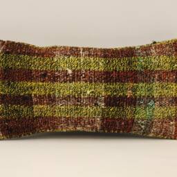 Bohemian Cushion Wool Pillow Sofa Pillow Bed 10x20 in Lumbar Kilim Throw 4Yef-569 - thumbnail 2