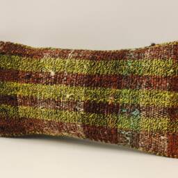 Bohemian Cushion Wool Pillow Sofa Pillow Bed 10x20 in Lumbar Kilim Throw 4Yef-569 - thumbnail 3