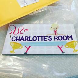 Gymnastics Door Sign, Gymnast Hanger, Decor, Personalized Name Gymnastic Girls Room Theme - thumbnail 2