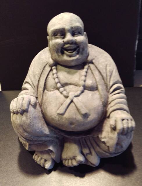 Happy Seated Buddha Statue, Lucky Buddha, Cement Garden 5