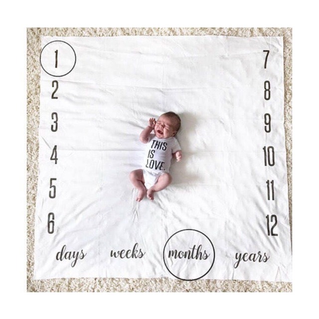 Baby Milestone Blanket, Anniversary Blanket, Baby Rainbow Age Growth Gift, Newborn Photoprop - image 1