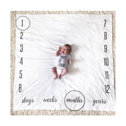 Baby Milestone Blanket, Anniversary Blanket, Baby Rainbow Age Growth Gift, Newborn Photoprop - thumbnail 1