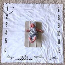 Baby Milestone Blanket, Anniversary Blanket, Baby Rainbow Age Growth Gift, Newborn Photoprop - thumbnail 4