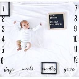 Baby Milestone Blanket, Anniversary Blanket, Baby Rainbow Age Growth Gift, Newborn Photoprop - thumbnail 3