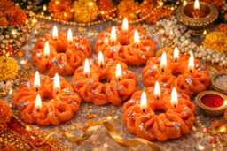 Hand Made Scented Mithai Candle - Imarti Decor & Wedding Gift - Set Of 2 Indian Sweets - thumbnail 1