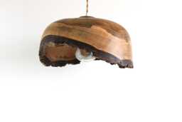 Flush Mount Light, Pendant Light For Kitchen Island, Walnut Ceiling Lamp, Round Chandelier