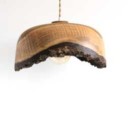 Flush Mount Light, Pendant Light For Kitchen Island, Walnut Ceiling Lamp, Round Chandelier - thumbnail 2