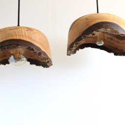 Flush Mount Light, Pendant Light For Kitchen Island, Walnut Ceiling Lamp, Round Chandelier - thumbnail 3