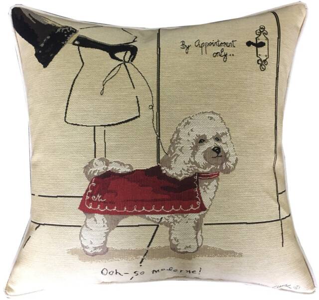 Alex Clark Bichon Frise Dog Fashion Tapestry Cushion Sham - image 1