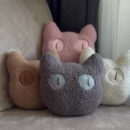 Black Cat Pillow - Halloween Decor - Toy Plush Sherpa Gift Holiday Pillows - thumbnail 3