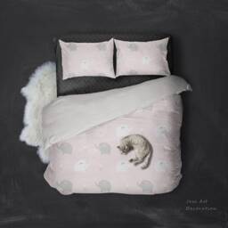 3D Elephant Duvet Cover Set, Kids Bedding, Light Pink - thumbnail 2