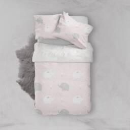 3D Elephant Duvet Cover Set, Kids Bedding, Light Pink - thumbnail 3