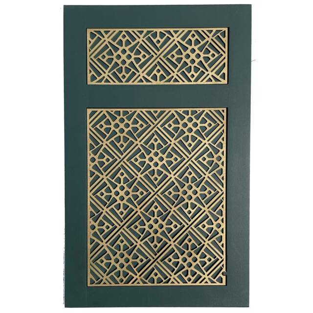Geometric Wooden Inlay Panel Self Adhesive Wall Art Stencil W163 - image 1