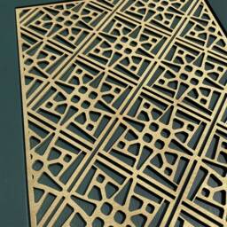 Geometric Wooden Inlay Panel Self Adhesive Wall Art Stencil W163 - thumbnail 3
