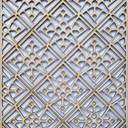 Geometric Wooden Inlay Panel Self Adhesive Wall Art Stencil W163 - thumbnail 2