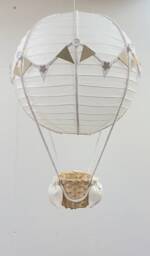 Neutral Star Themed Hot Air Balloon Nursery Light Shade - thumbnail 1