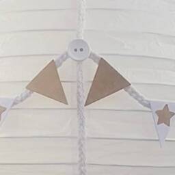 Neutral Star Themed Hot Air Balloon Nursery Light Shade - thumbnail 2