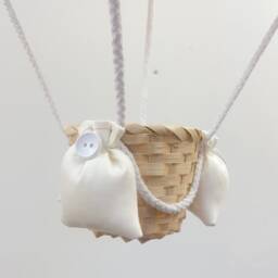 Neutral Star Themed Hot Air Balloon Nursery Light Shade - thumbnail 3