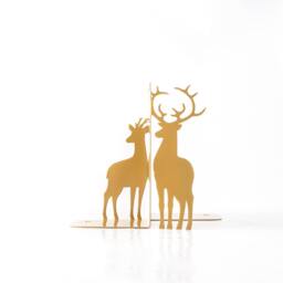 Golden Deer Metal Bookends Woodland Nursery Decor - thumbnail 2
