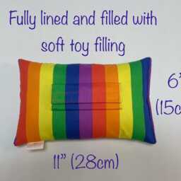 xl Seatbelt Pillow Travel Rainbow Stripes Car Cushion Cancer Gift Mastectomy Breast Hysterectomy Surgery - thumbnail 3
