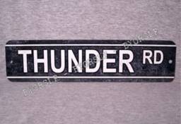 "Metal Sign Thunder Road Street Rd Song Film Wall Decor Bar 3"" X 12" - thumbnail 1