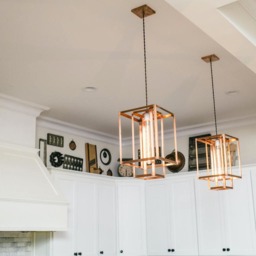 Geometric Copper Pendant Lighting Modern Farmhouse Chandelier - thumbnail 2