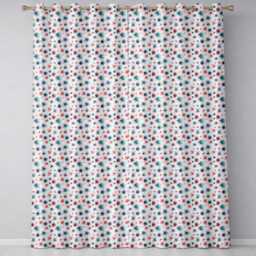 Red Blue Starburst Firework Dots Seamless Celebration Pattern Readymade Eyelet Ring Top Thermal 100% Blackout Curtains - thumbnail 2