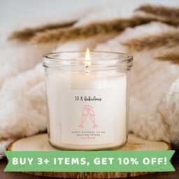 Friend 50Th Birthday Candle Sticker Label Gifts Labels 50 Card - thumbnail 1