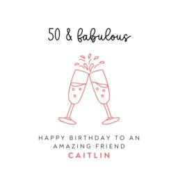 Friend 50Th Birthday Candle Sticker Label Gifts Labels 50 Card - thumbnail 4