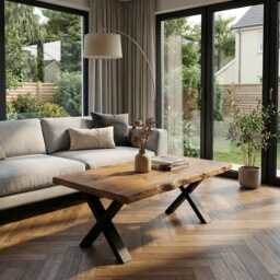 Rita Live Edge Coffee Table With Metal X Legs - thumbnail 2