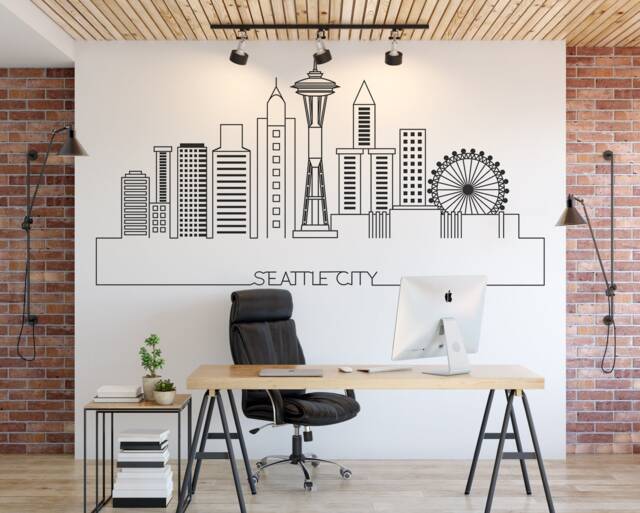 Seattle Skyline Wall Decal Cityscape Home Decor - image 1