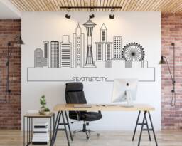 Seattle Skyline Wall Decal Cityscape Home Decor - thumbnail 1