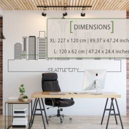 Seattle Skyline Wall Decal Cityscape Home Decor - thumbnail 2