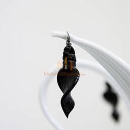 Hand Blown Murano Glass Chandelier - Black & White Italian Lighting - thumbnail 4