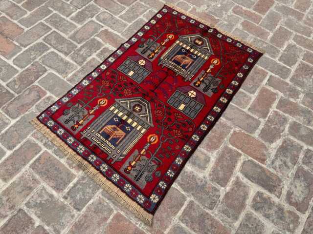 2'11x4'9 Old Heritage Islamic Prayer Rug - Hand-Knotted Afghan Soft Pile Wool For Spiritual & Traditional Home Setting Giftable - image 1