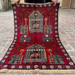 2'11x4'9 Old Heritage Islamic Prayer Rug - Hand-Knotted Afghan Soft Pile Wool For Spiritual & Traditional Home Setting Giftable - thumbnail 2