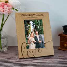 Wedding Gift For Couple, Mr & Mrs Photo Frame, Day Gift, Gifts Newlywed, Picture Anniversary - thumbnail 3