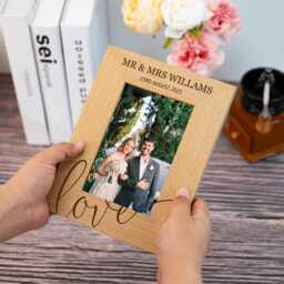 Wedding Gift For Couple, Mr & Mrs Photo Frame, Day Gift, Gifts Newlywed, Picture Anniversary - thumbnail 2